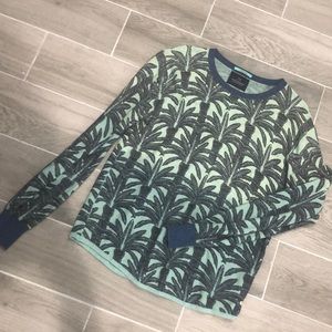 Scotch and soda palm print light weight sweater